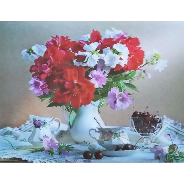 Flower Vase with Tea Set - 3D Lenticular Poster - 12x16 Print - New Online