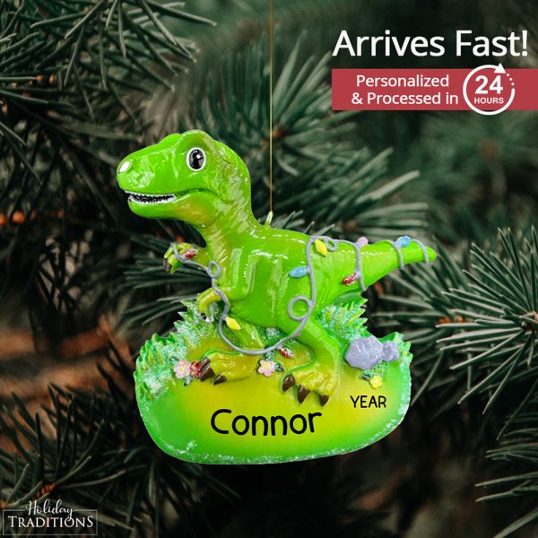 Dinosaur T-Rex Christmas Ornament - Lights Cheap