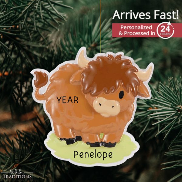 Highland Cow Christmas Ornament Online now