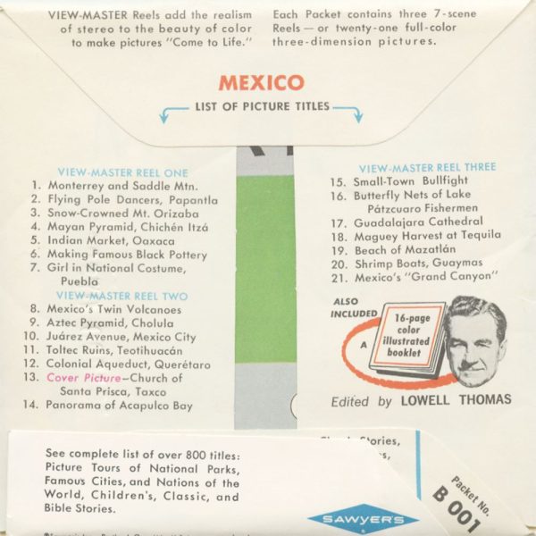 Mexico- View-Master 3 Reel Packet - Coin & Stamp - Nations of the World - vintage - B001-S6B Cheap