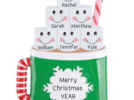 Hot Chocolate Family of 6 Christmas Ornament Discount