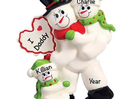 Dad With 2 Children Christmas Ornament For Cheap