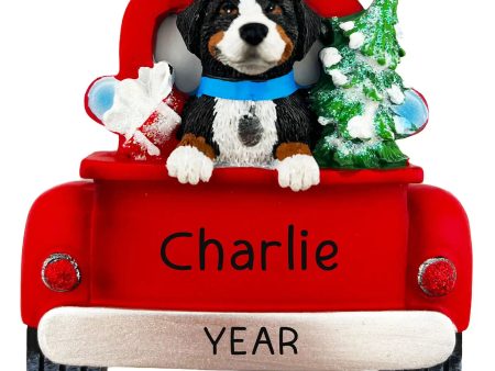 Bernese Mountain Dog in Vintage Truck Christmas Ornament Online now