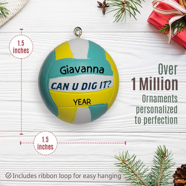 Volleyball 3D Christmas Ornament Online now