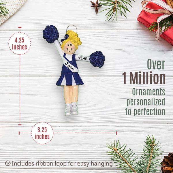 Cheerleader Christmas Ornament - Blue Uniform Blonde Sale