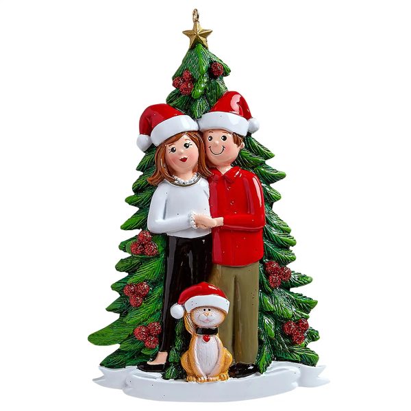 Cute Couple with Cat Personalized Ornament Hot on Sale