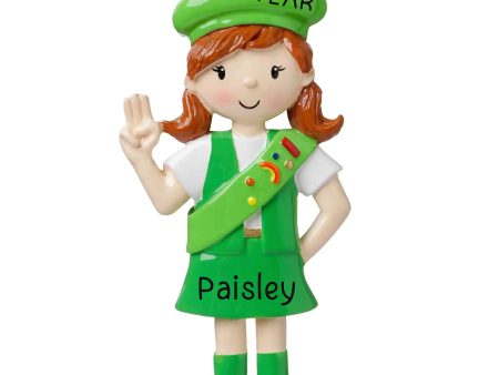 Girl Scout Green Personalized Ornament For Cheap