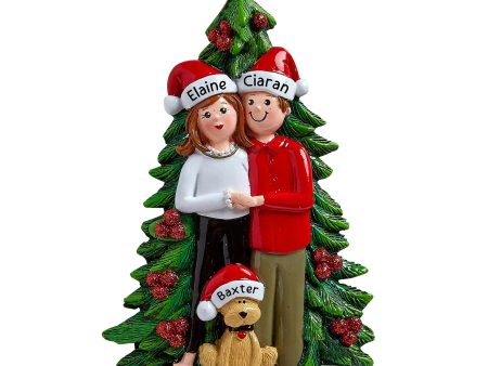 Cute Couple with Dog Personalized Ornament For Discount