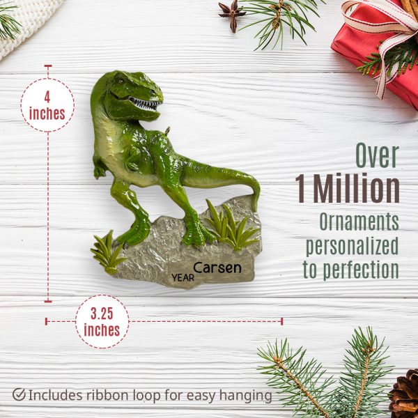 Dinosaur Christmas Ornament - Stone Base Discount