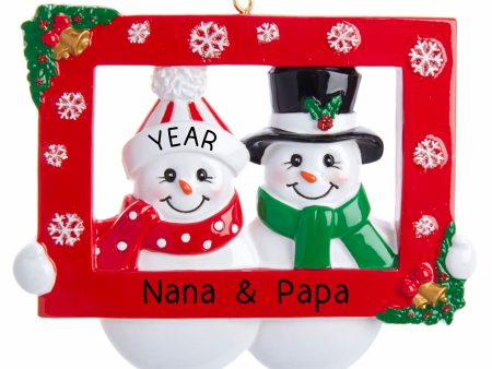 Snow Couple Frame Christmas Ornament For Discount