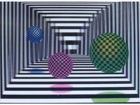 Balls in Box - 3D Geometric Postcard Greeting Card For Cheap